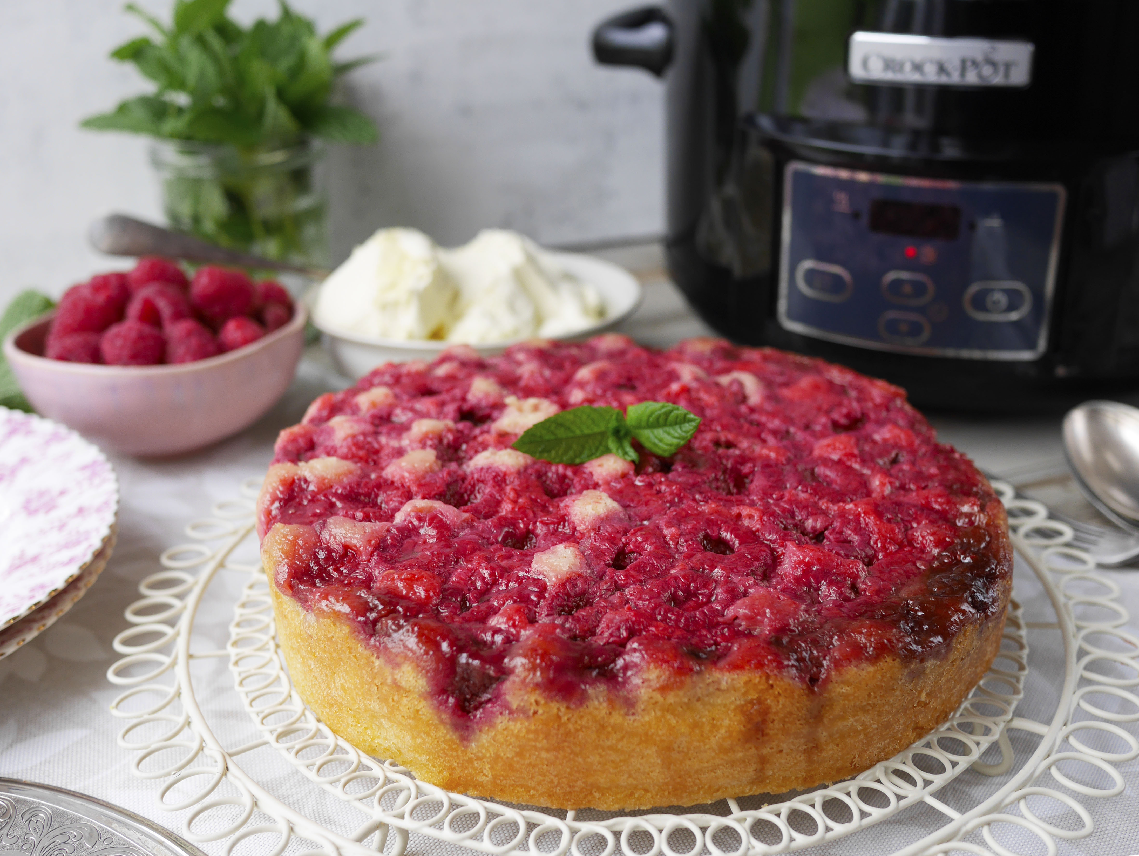 Raspberry Upside Down Cake